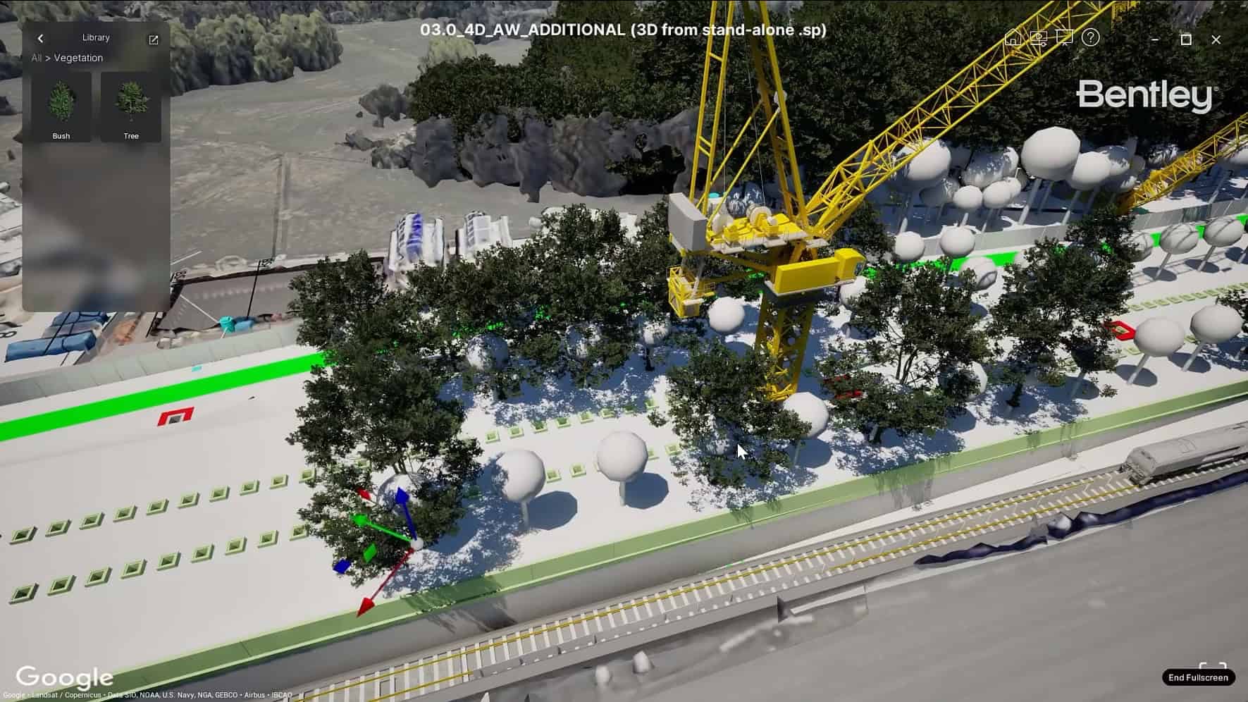 Example 2 – An iTwin of a railway construction project visualized in Unreal engine.