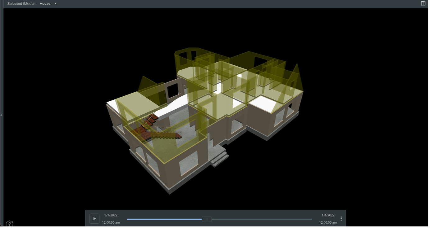 Example 5 - An animated sequence simulating the construction of a house.